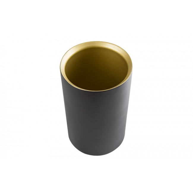 Wine cooler SS, black/golden, H19 D12cm