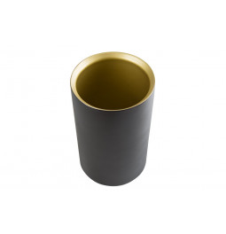 Wine cooler SS, black/golden, H19 D12cm