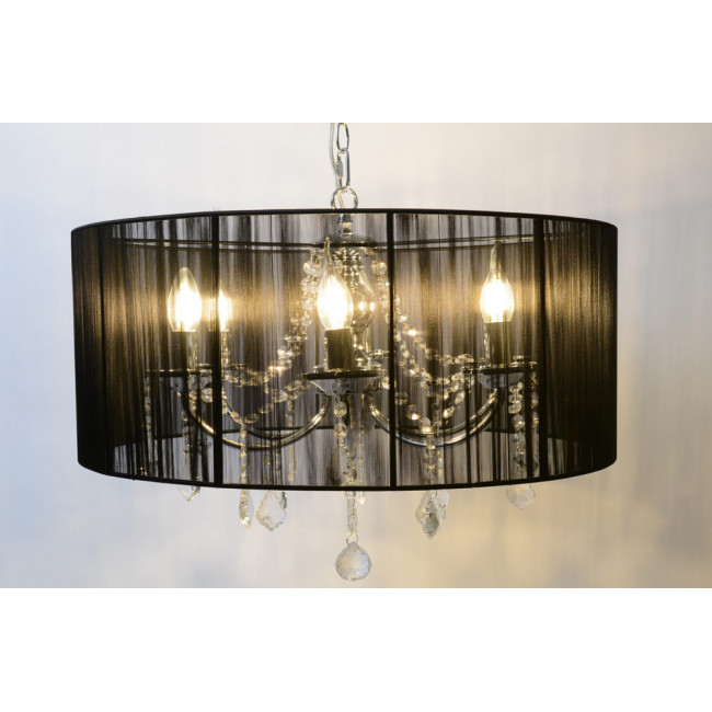 Pendant lamp MARI black, H58-130cm, Ø-60cm E14 6x40W