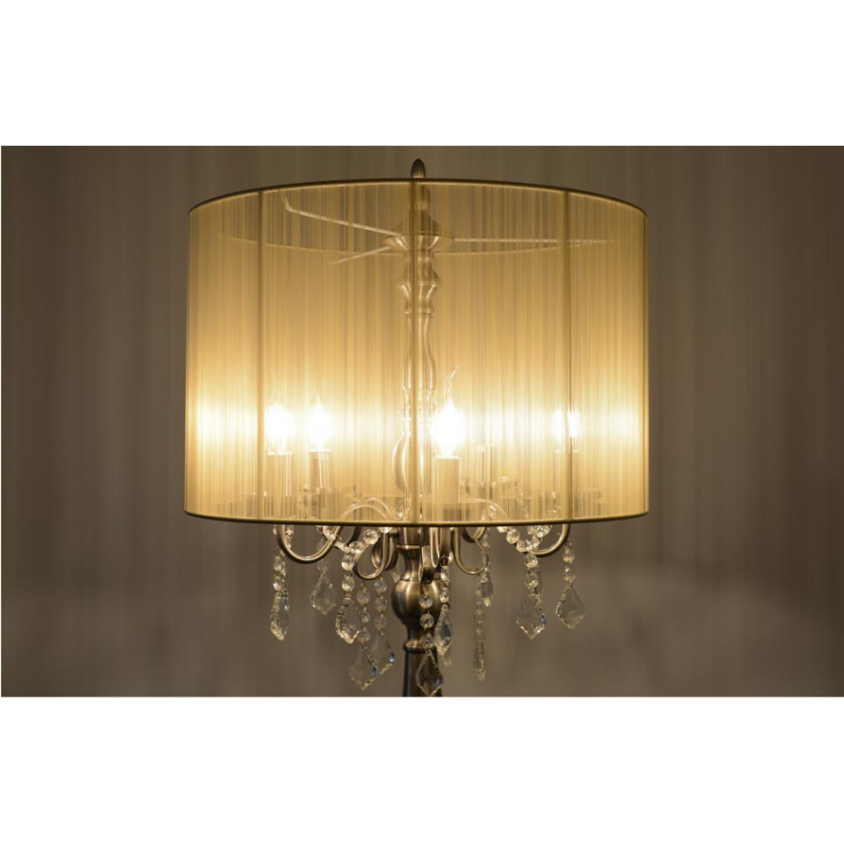 Floor lamp MARI cream, E14 5x40W,  H-165cm, Ø-50cm, satin nickel