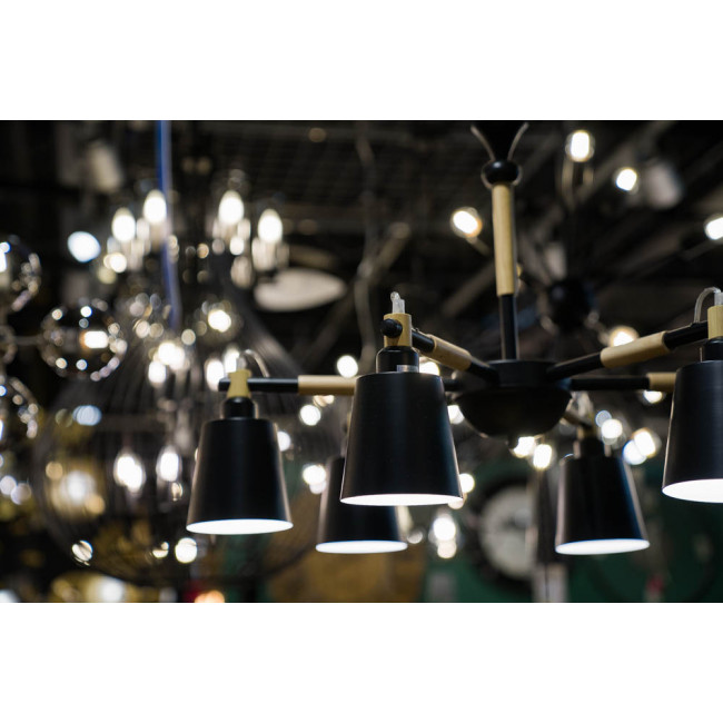 Pendant lamp Soltic, black, 37x62cm, E27 60W