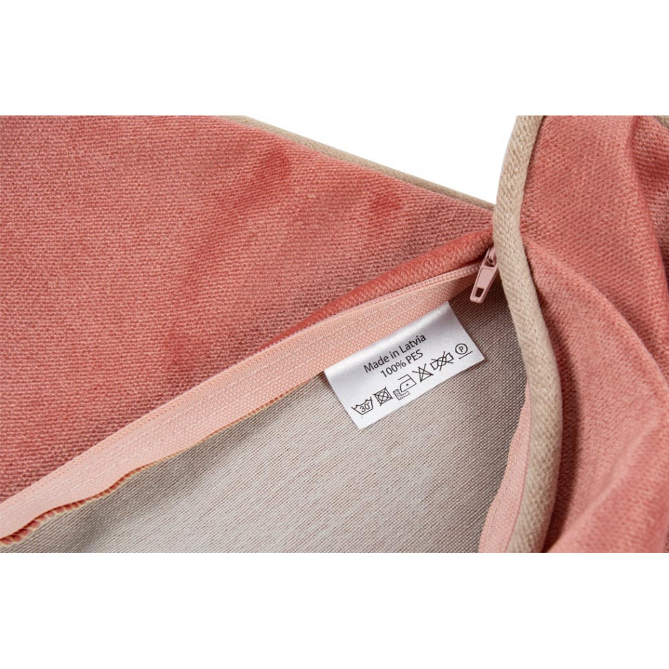 Декоративная наволочка Fuego 151 с отделкой, розовая, 45x45см