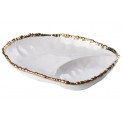 Decorative bowl Wioletta, white/gold, 29x24x6cm
