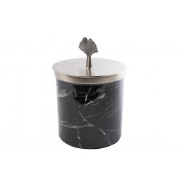 Decorative box,  black/silver colour, enameled, 12x12x13cm