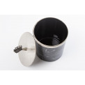 Decorative box,  black/silver colour, enameled, 12x12x13cm