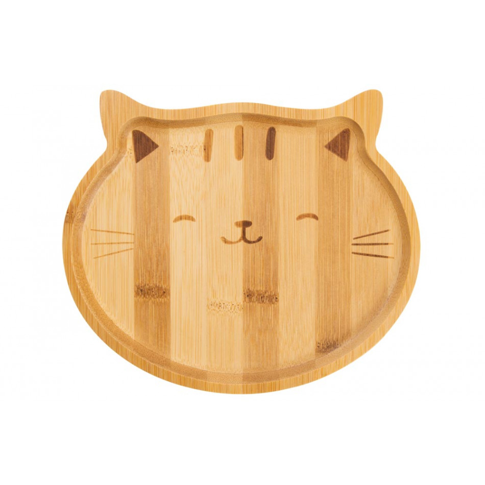 Bamboo plate/tray Cat, 20x17x1.2cm