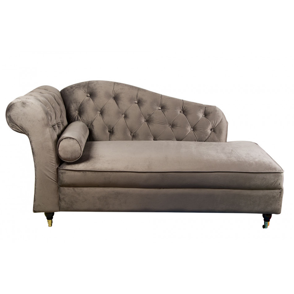 Sofa CHESTERFIELD LOUNGE, tamisai pilkos sp., 164x70x83cm, sėdimosios dalies aukštis 42cm
