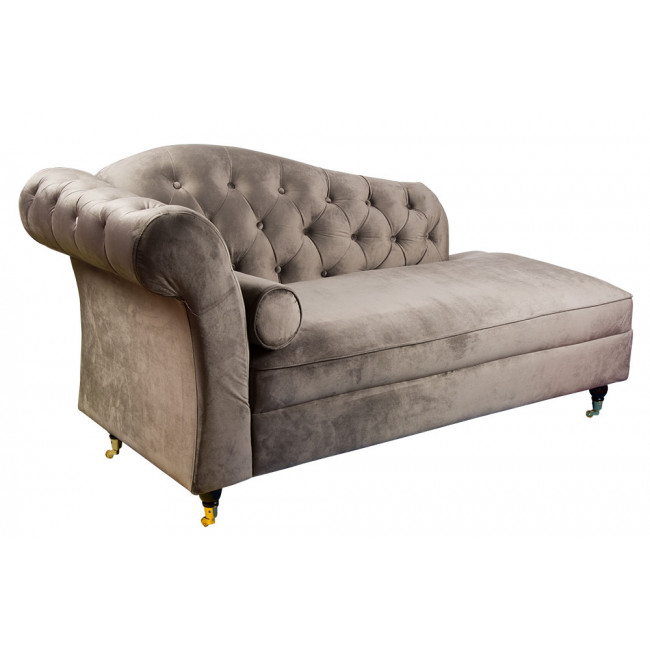 Sofa CHESTERFIELD LOUNGE, tamisai pilkos sp., 164x70x83cm, sėdimosios dalies aukštis 42cm