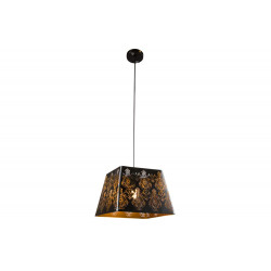 Pendant lamp Lavik, black/golden, E27 60W, H30-95cm, D60cm