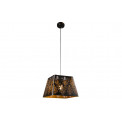 Pendant lamp Lavik, black/golden, E27 60W, H30-95cm, D60cm
