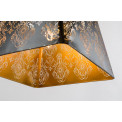 Pendant lamp Lavik, black/golden, E27 60W, H30-95cm, D60cm