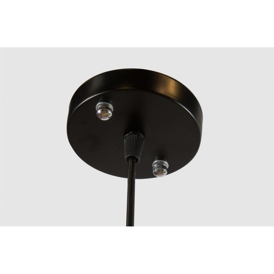 Pendant lamp Lavik, black/golden, E27 60W, H30-95cm, D60cm