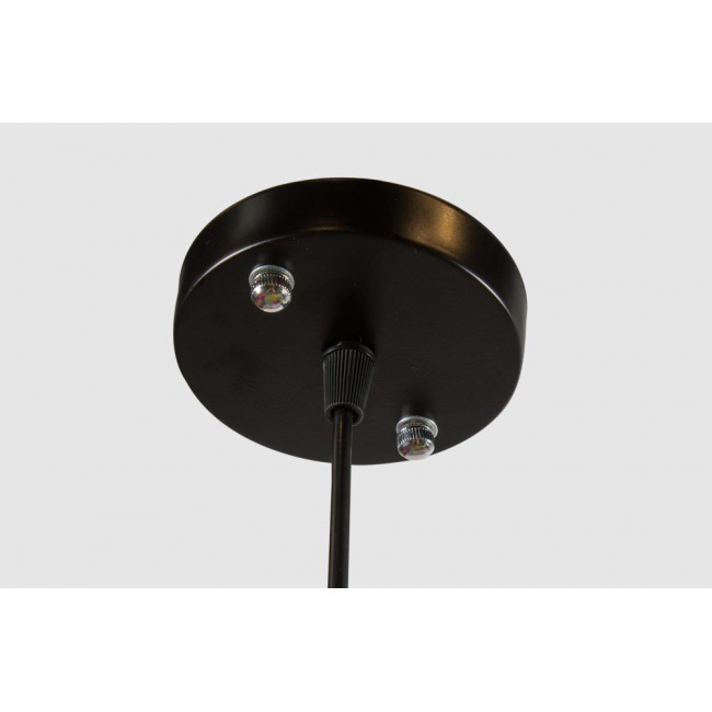 Pendant lamp Lavik, black/golden, E27 60W, H30-95cm, D60cm