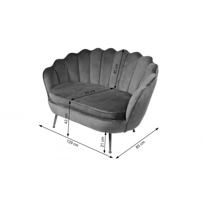 Кресло для отдыха Shell, 2-х местный, темно-зеленый, 85x129x85cm, высота сиденья 43cm