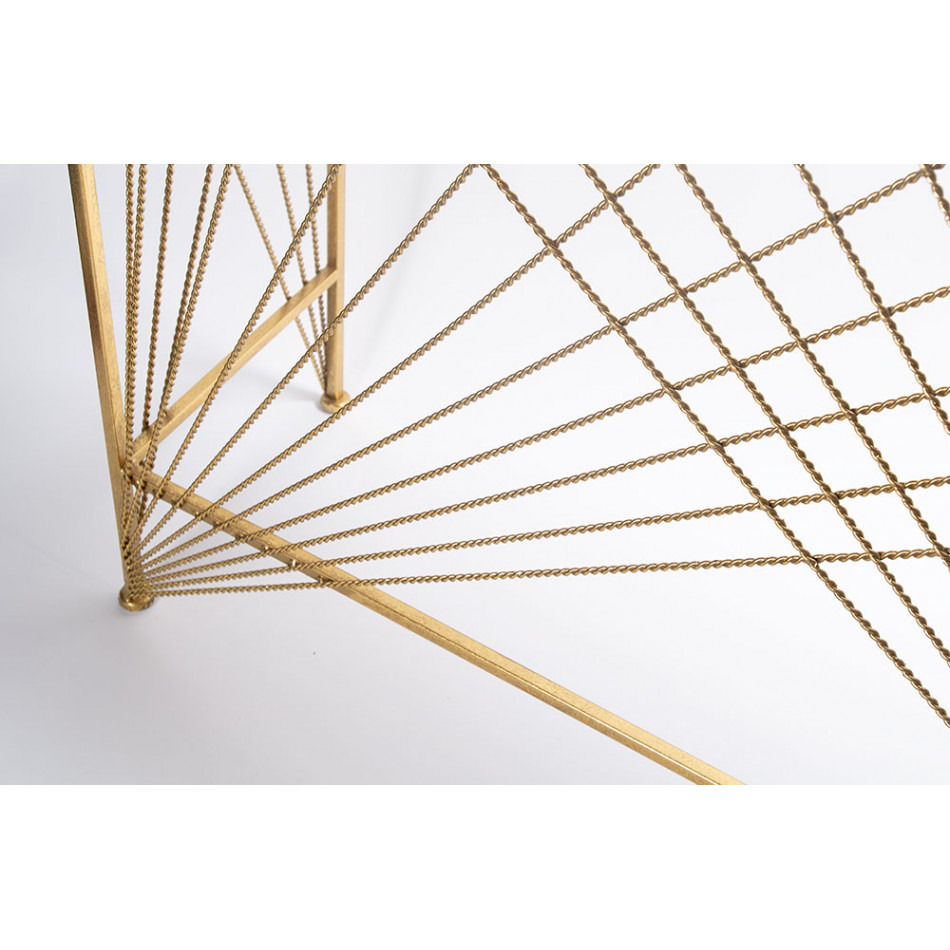 Console Bamberg M, mirror top, gold, H70x90x25cm