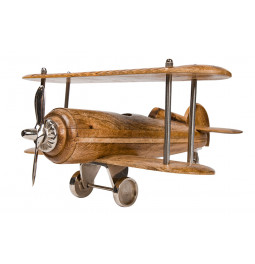 Decor Aeroplane, mango wood, 32x34x16cm