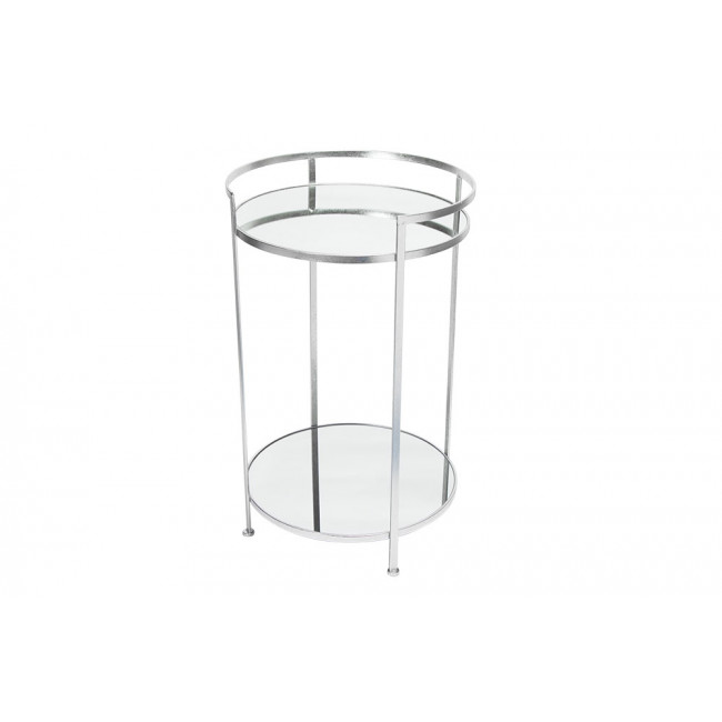 Metal table Barge M, mirror top, silver, D39x64.5cm