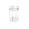 Metal table Barge M, mirror top, silver, D39x64.5cm