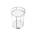 Metal table Barge M, mirror top, silver, D39x64.5cm