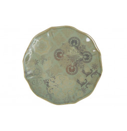 Plate Gran Via, green colour, D22cm