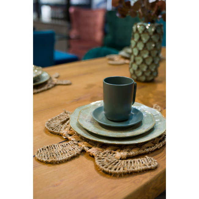 Plate Gran Via, green colour, D22cm