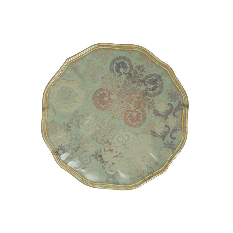 Bread plate Gran Via, green colour, D17.5cm