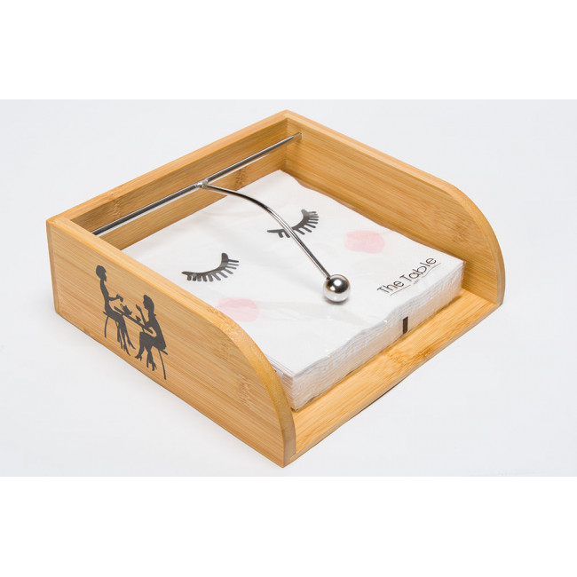 Napkin holder, bamboo, 21.3x20x7cm