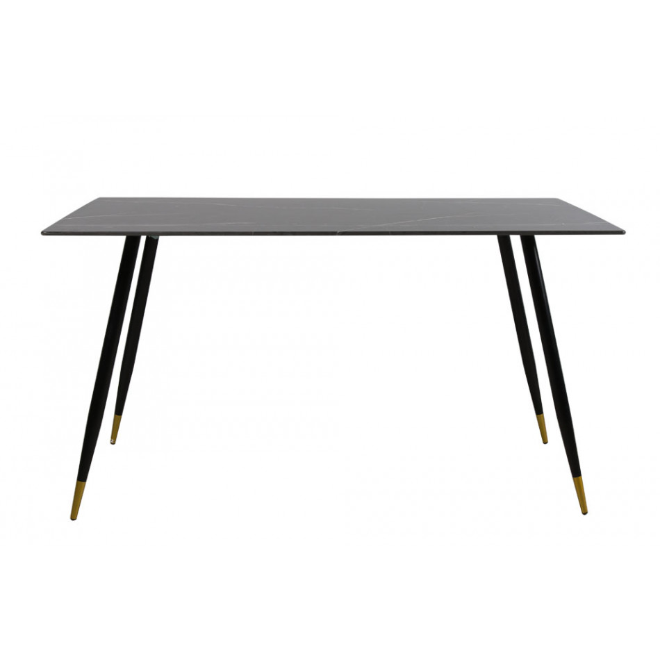 Dining table Tromello, glass/metal, 140x80x78cm