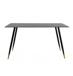 Dining table Tromello, glass/metal, 140x80x78cm