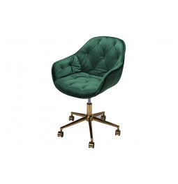 Biuro kėdė SLORINO, žalios/auksinės sp. kojos, 58x62x78-88cm