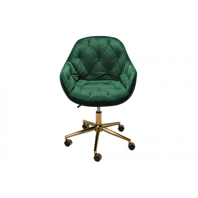 Biuro kėdė SLORINO, žalios/auksinės sp. kojos, 58x62x78-88cm