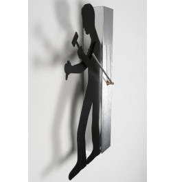 Clock Hammerman, silver, h39cm