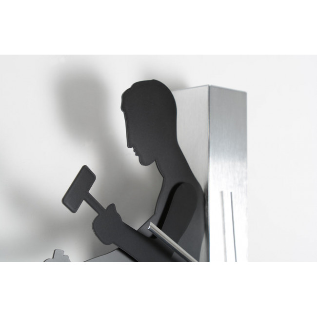 Clock Hammerman, silver, h39cm