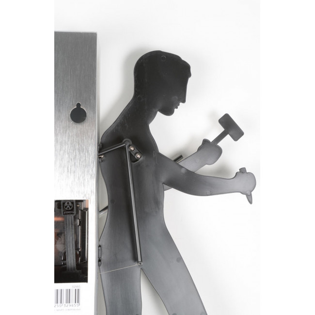 Clock Hammerman, silver, h39cm