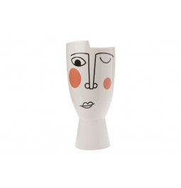 Flower pot Face, porcelain, H21.5xD10.4cm