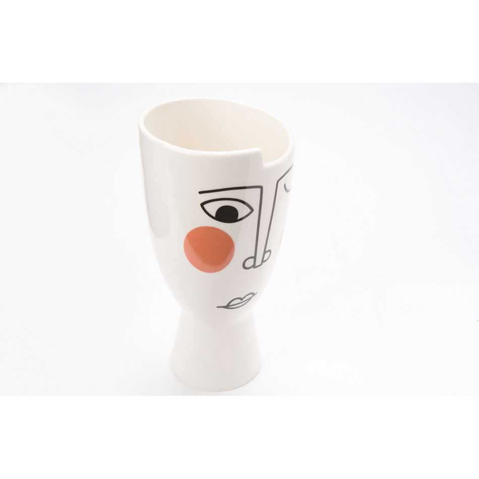 Flower pot Face, porcelain, H21.5xD10.4cm