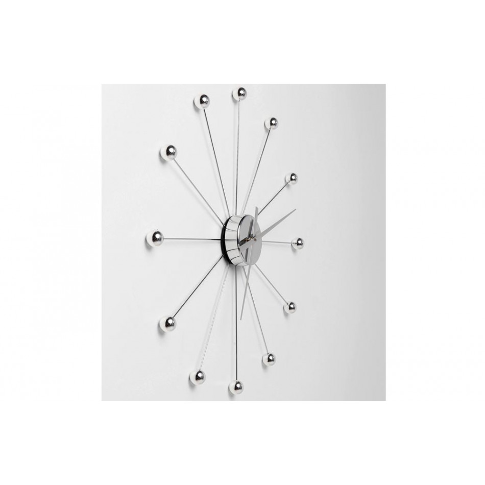 Sieninis laikrodis UMBRELLA, chromo rutuliukai, D60 cm