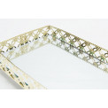 Tray with mirror, metal, gold colour, 30x10x4cm