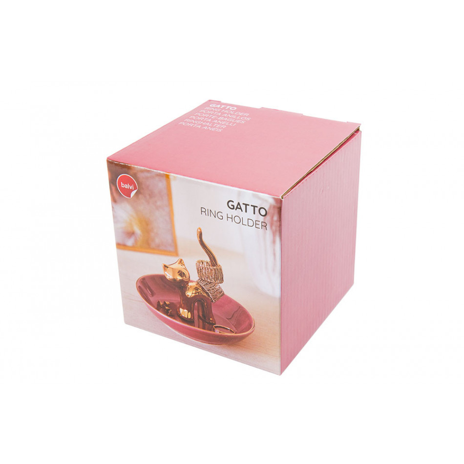 Ring holder Gatto, porcelain, H9.5xD10.5cm