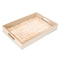 Tray, wood/glass, 35x25x5cm