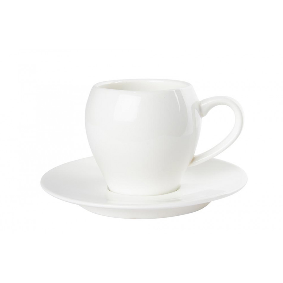 Porcelianinis ESPRESSO puodelis su lėkštute, 150ml, h7cm, D12.8cm
