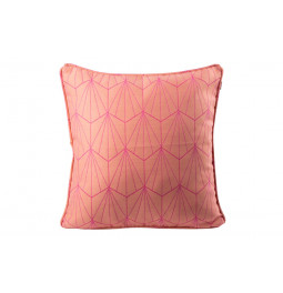 Decorative pillowcase Delirium 2, salmon color with trim, 45x45cm