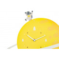 Wall clock Spaceman, wood, yellow, 33.0x45.5x4.9cm