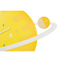 Wall clock Spaceman, wood, yellow, 33.0x45.5x4.9cm