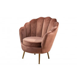 Armchair Shell, old-pink color,  85x80x75cm, seat heigth 43cm