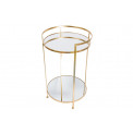 Metalinis stalas BARGE L, veidrodinis viršus, auksinės sp., 44x44x71cm