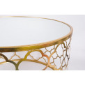 Metalinis stalas BERINI L, veidrodinis viršus, auksinės sp., 80x80x50cm