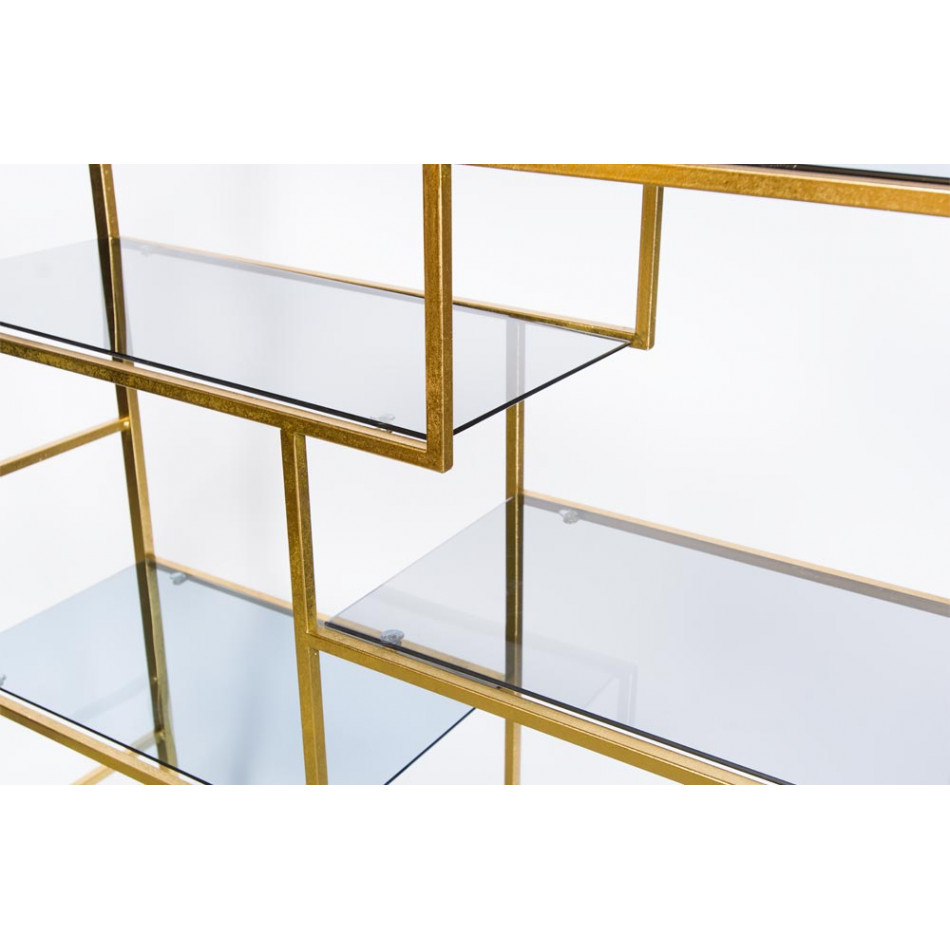 Metal shelf Belinda, golden, 195x115x30cm