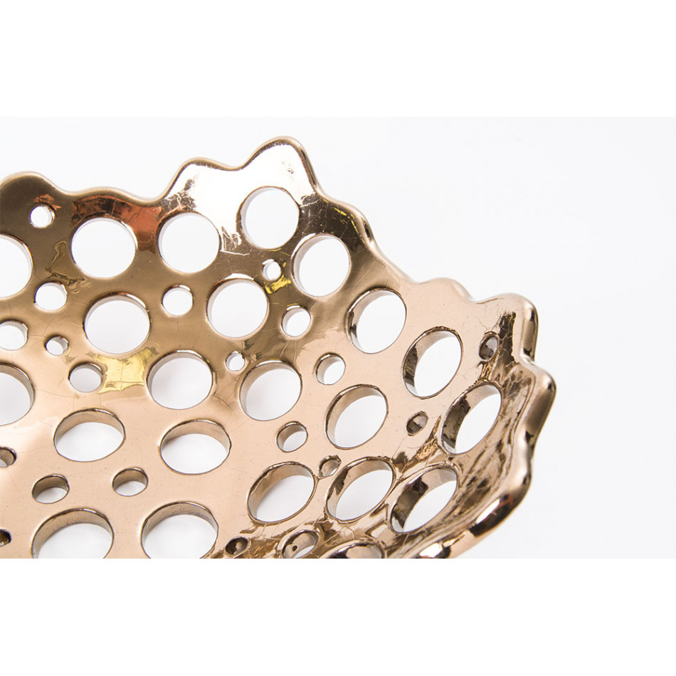 Decorative bowl Golden ring L, D25x9cm