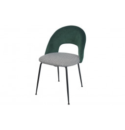 Dining chair Toby, dark green/ black and white,  H79x52x44cm, seat height 47cm